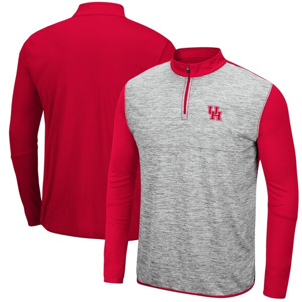 Houston Cougars Colosseum Prospect Quarter-Zip Jacket - Heathered Gray/Red