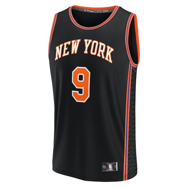 RJ Barrett New York Knicks Fanatics Branded 2021/22 Fast Break Replica Jersey - City Edition - Black