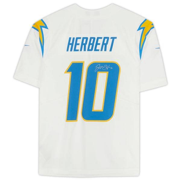 Justin Herbert Los Angeles Chargers Fanatics Authentic Autographed White Nike Limited Jersey