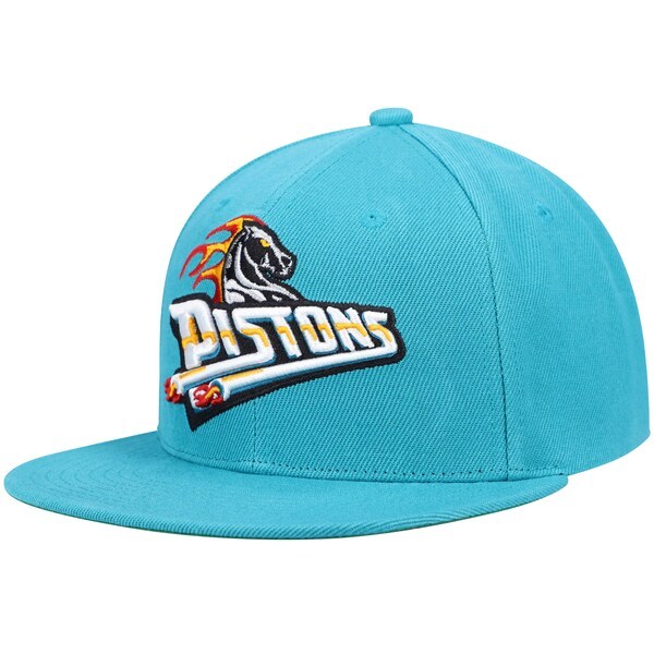 Detroit Pistons Mitchell & Ness Hardwood Classics XL Wordmark Snapback Hat - Teal