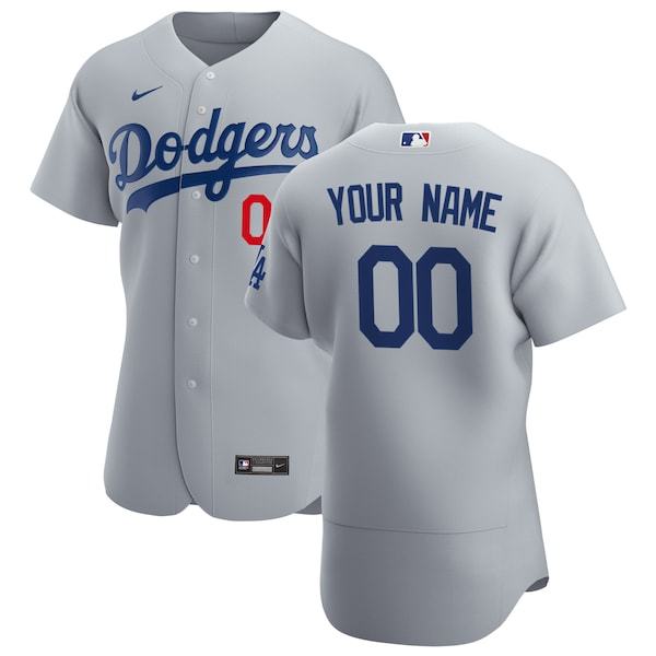 Los Angeles Dodgers Nike Alternate Authentic Custom Patch Jersey - Gray