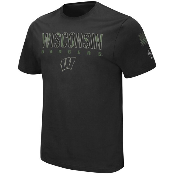 Wisconsin Badgers Colosseum Big & Tall OHT Military Appreciation Informer T-Shirt - Black