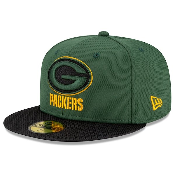Green Bay Packers New Era 2021 NFL Sideline Road 59FIFTY Fitted Hat - Green/Black
