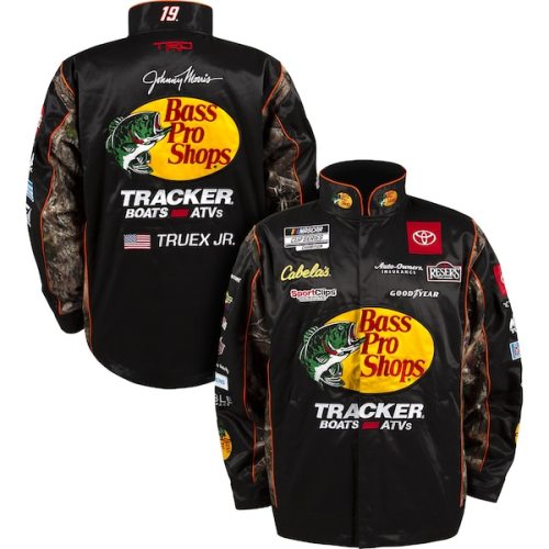 Martin Truex Jr Joe Gibbs Racing Team Collection Bass Pro Shops Nylon Uniform Full-Snap Jacket - Black/Camo