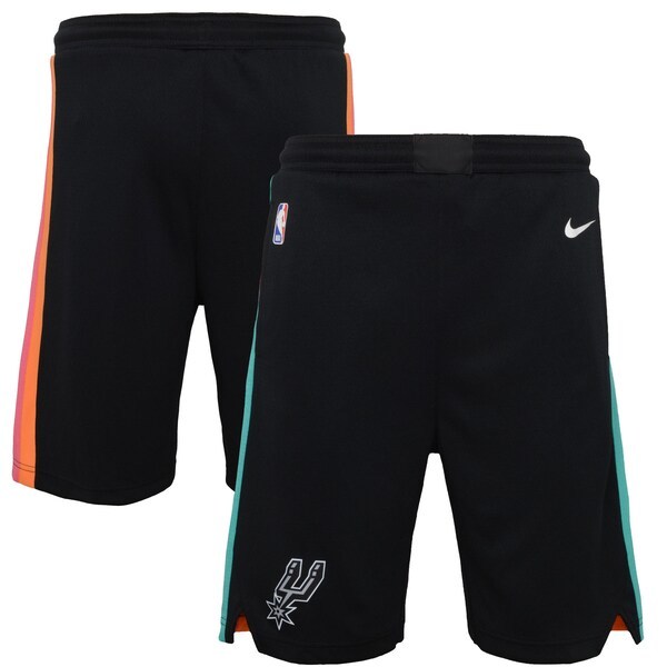 San Antonio Spurs Nike Youth 2020/21 City Edition Swingman Shorts - Black