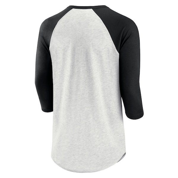 Vegas Golden Knights Fanatics Branded True Classics Better Believe Raglan Henley 3/4-Sleeve T-Shirt - Ash/Black