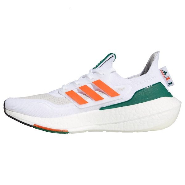 Miami Hurricanes adidas Ultraboost 21 Running Shoe - White/Orange