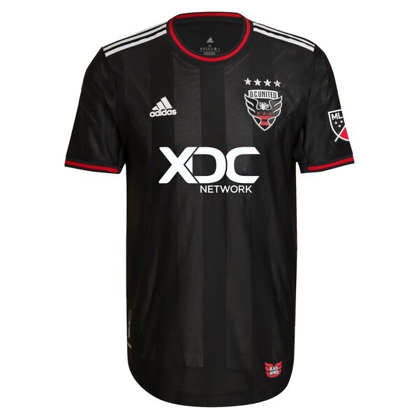 D.C. United adidas 2022 Black & Red Kit Authentic Blank Jersey - Black