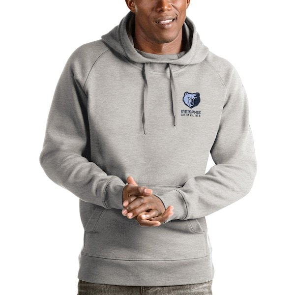 Memphis Grizzlies Antigua Victory Pullover Hoodie - Heathered Gray
