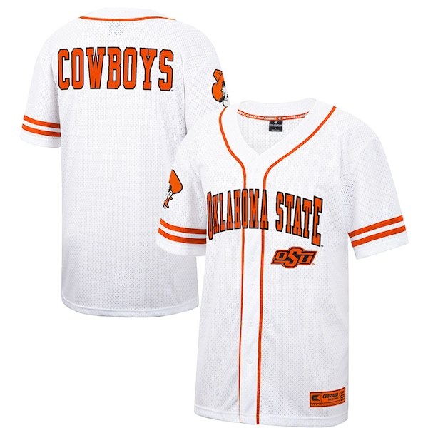 Oklahoma State Cowboys Colosseum Free Spirited Baseball Jersey - White/Orange