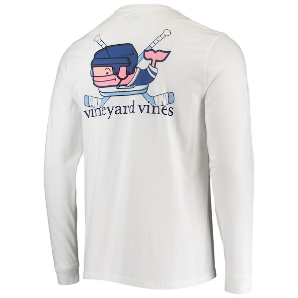 Toronto Maple Leafs Vineyard Vines Hockey Helmet Pocket Long Sleeve T-Shirt - White