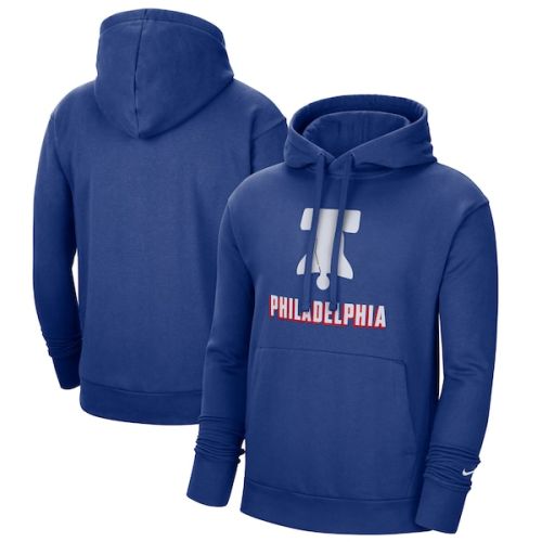 Philadelphia 76ers Nike 2020/21 City Edition Essential Logo Fleece Pullover Hoodie - Blue