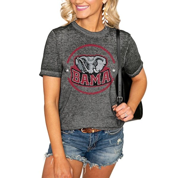 Alabama Crimson Tide Women's End Zone Boyfriend T-Shirt - Charcoal