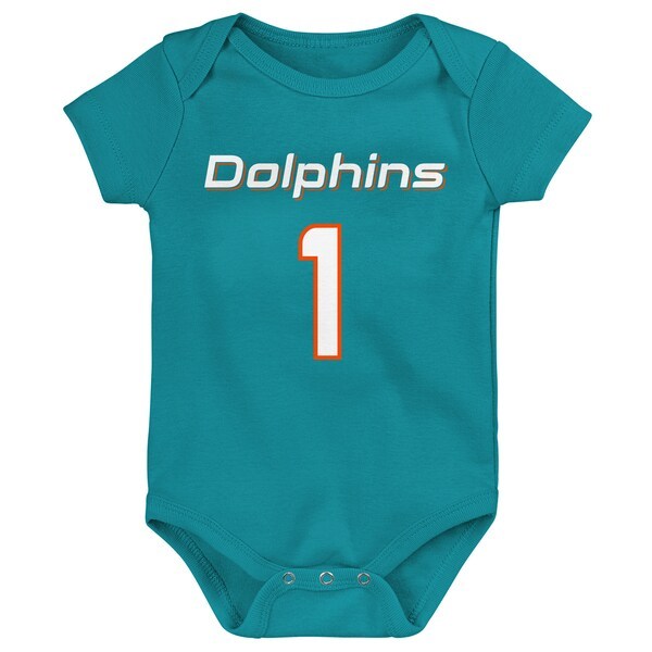 Tua Tagovailoa Miami Dolphins Infant Mainliner Player Name & Number Bodysuit - Aqua