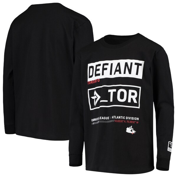 Toronto Defiant Youth Overwatch League Double Down Long Sleeve T-Shirt - Black
