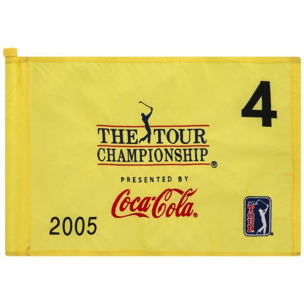 PGA TOUR Fanatics Authentic Event-Used #4 Yellow Pin Flag from THE TOUR Championship on November 3rd to 6th, 2005