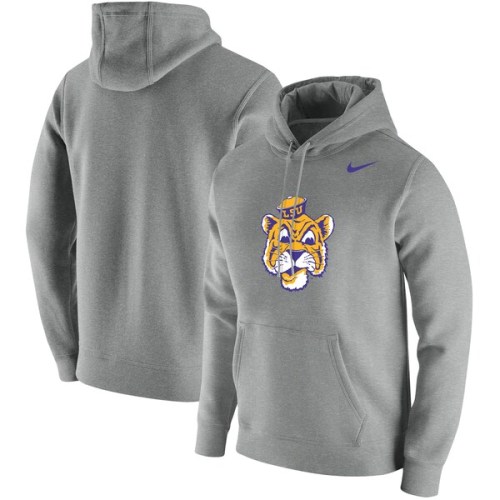 LSU Tigers Nike Vintage School Logo Pullover Hoodie - Heathered Gray