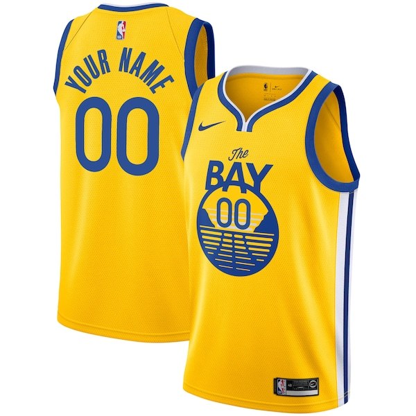 Golden State Warriors Nike 2019/20 Custom Swingman Jersey Yellow - Statement Edition