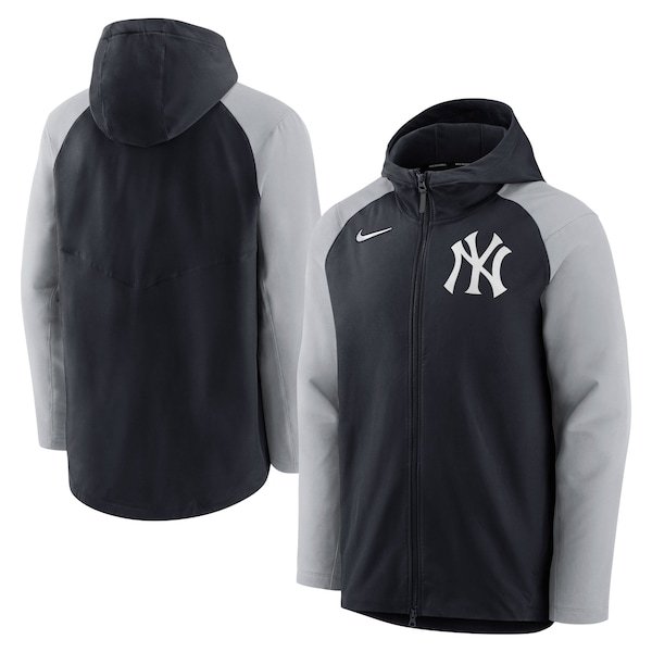 New York Yankees Nike Authentic Collection Full-Zip Hoodie Performance Jacket - Navy/Gray