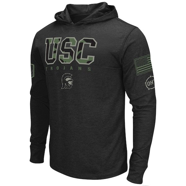 USC Trojans Colosseum OHT Military Appreciation Hoodie Long Sleeve T-Shirt - Black