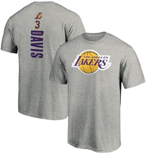 Anthony Davis Los Angeles Lakers Fanatics Branded Playmaker Name & Number Team T-Shirt - Heathered Gray