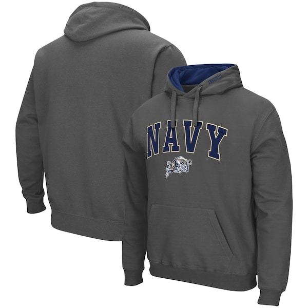 Navy Midshipmen Colosseum Arch & Logo 3.0 Pullover Hoodie - Charcoal