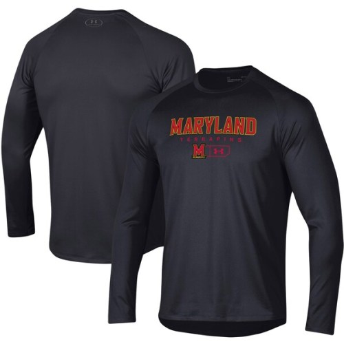 Maryland Terrapins Under Armour Lockup Tech Raglan Long Sleeve T-Shirt - Black