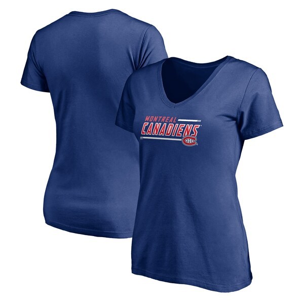 Montreal Canadiens Fanatics Branded Women's Mascot In Bounds V-Neck T-Shirt - Blue