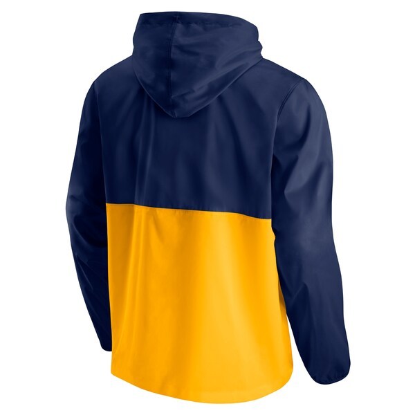 Indiana Pacers Fanatics Branded Anorak Block Party Windbreaker Half-Zip Hoodie Jacket - Navy/Gold