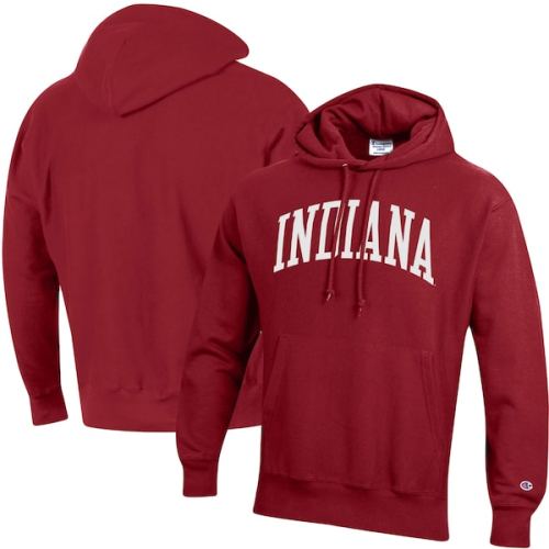 Indiana Hoosiers Champion Team Arch Reverse Weave Pullover Hoodie - Crimson
