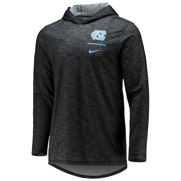 North Carolina Tar Heels Nike Slub Space-Dye Performance Long Sleeve Hoodie T-Shirt - Black