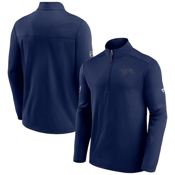 Nashville Predators Fanatics Branded Authentic Pro Travel and Training Quarter-Zip Jacket - Navy