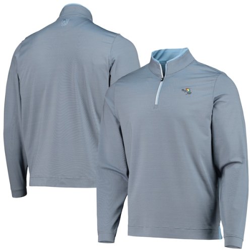 Arnold Palmer Invitational FootJoy Striped Quarter-Zip Sweatshirt - Navy/Light Blue