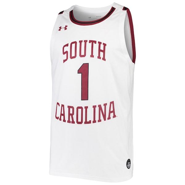 #1 South Carolina Gamecocks Under Armour College Replica Basketball Jersey - White