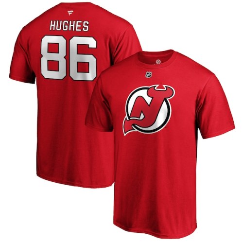 Jack Hughes New Jersey Devils Fanatics Branded Authentic Stack Player Name & Number T-Shirt - Red