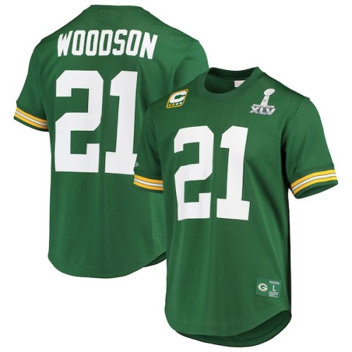 Charles Woodson Green Bay Packers Mitchell & Ness Super Bowl XLV Retired Player Name & Number Mesh Top - Green