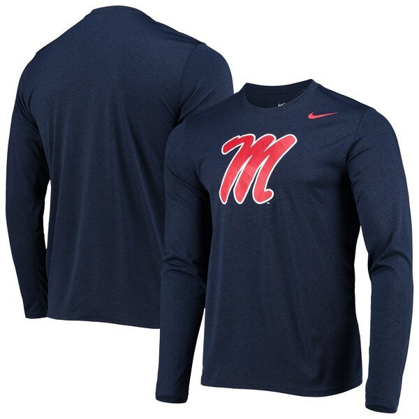 Ole Miss Rebels Nike School Logo Legend Performance Long Sleeve T-Shirt - Navy