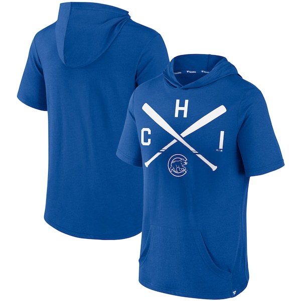 Chicago Cubs Fanatics Branded Iconic Rebel Short Sleeve Pullover Hoodie - Royal