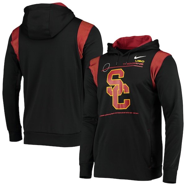 USC Trojans Nike 2021 Team Sideline Performance Pullover Hoodie - Black
