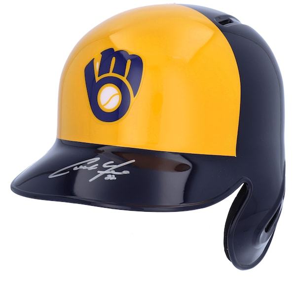 Christian Yelich Milwaukee Brewers Fanatics Authentic Autographed Yellow and Blue Replica Batting Helmet