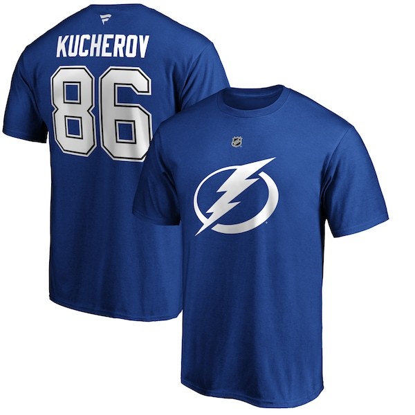 Nikita Kucherov Tampa Bay Lightning Fanatics Branded Authentic Stack Player Name & Number T-Shirt - Blue