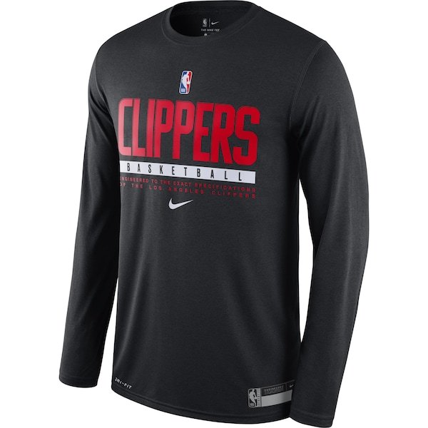 LA Clippers Nike Essential Practice Legend Performance Long Sleeve T-Shirt - Black