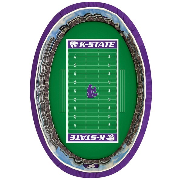Kansas State Wildcats 7'' x 22'' x 34'' Medium Stadium Oval Dog Bed - Purple
