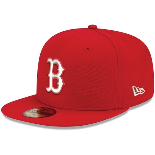 Boston Red Sox New Era Logo White 59FIFTY Fitted Hat - Red