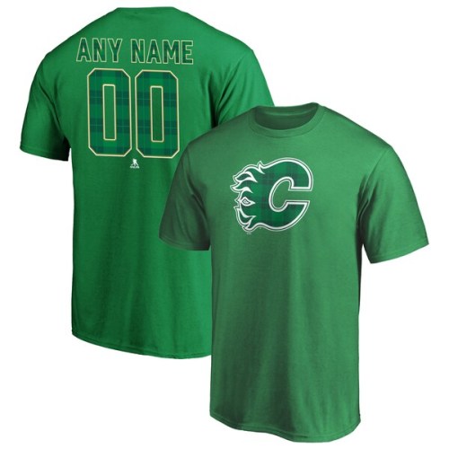 Calgary Flames Fanatics Branded Emerald Plaid Personalized Name & Number T-Shirt - Green