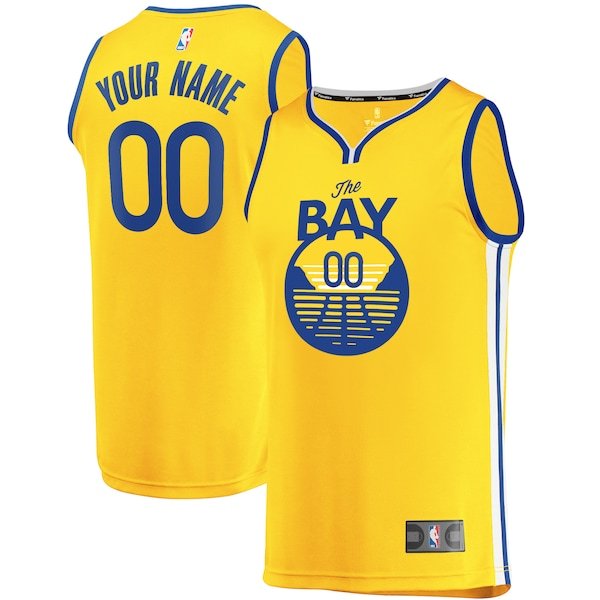 Golden State Warriors Fanatics Branded Youth Custom Fast Break Replica Jersey Gold - Statement Edition