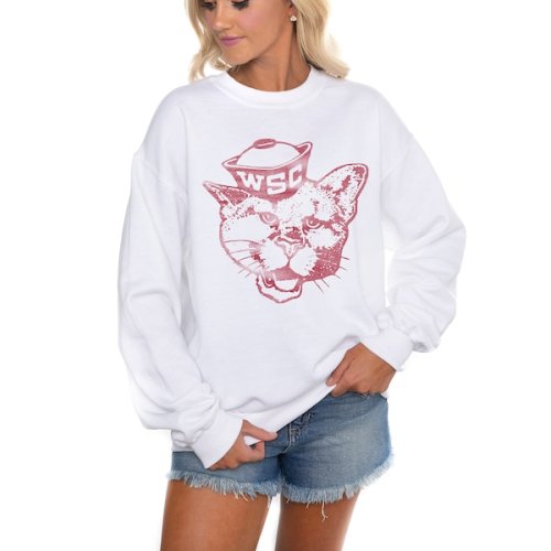 Washington State Cougars Gameday Couture Women's Run It Back Perfect Crewneck Pullover Sweatshirt - White