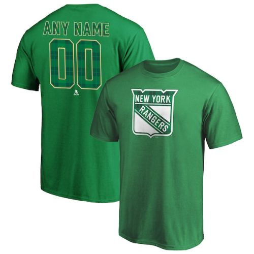 New York Rangers Fanatics Branded Emerald Plaid Personalized Name & Number T-Shirt - Green