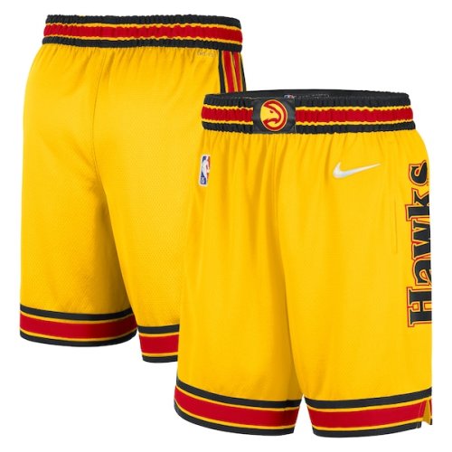 Atlanta Hawks Nike 2021/22 City Edition Swingman Shorts - Yellow/Black