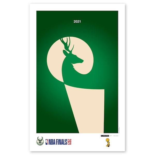 Milwaukee Bucks 2021 NBA Finals Champions 11'' x 17'' Art Poster Print